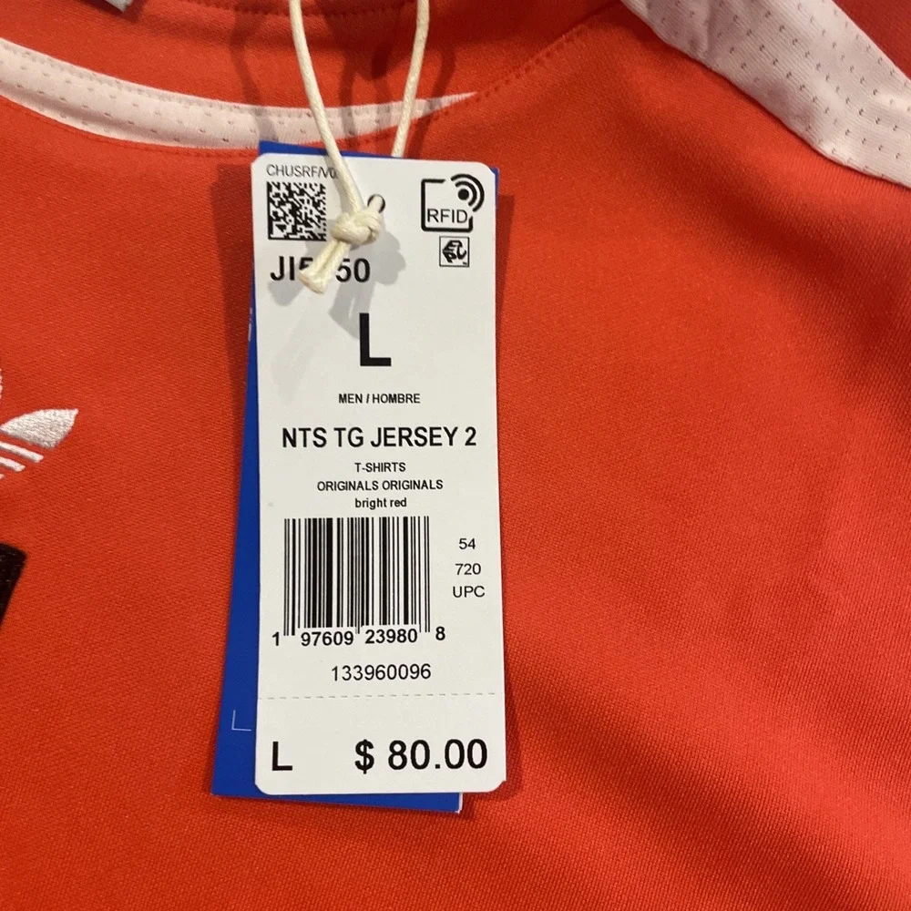 Adidas NTS Radio TG 2‎ Jersey Oversized Men's Size Large Bright Red JI5150 NWT